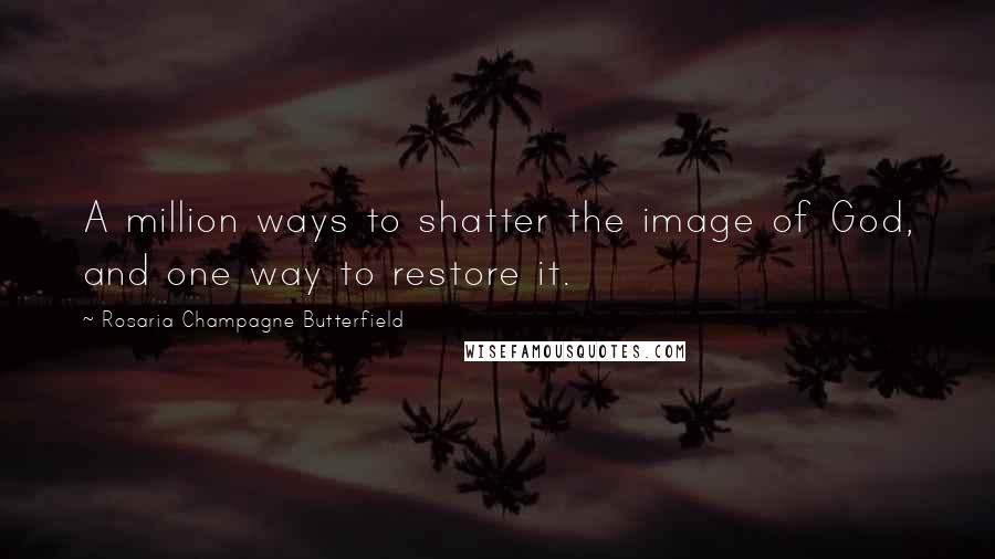 Rosaria Champagne Butterfield Quotes: A million ways to shatter the image of God, and one way to restore it.