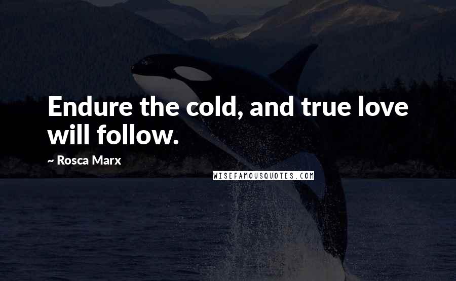 Rosca Marx Quotes: Endure the cold, and true love will follow.