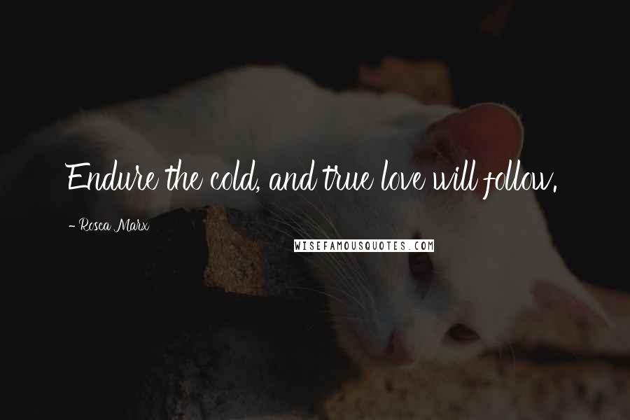 Rosca Marx Quotes: Endure the cold, and true love will follow.