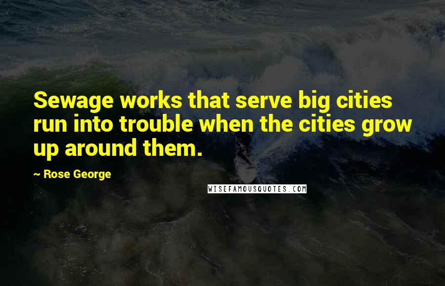 Rose George Quotes: Sewage works that serve big cities run into trouble when the cities grow up around them.