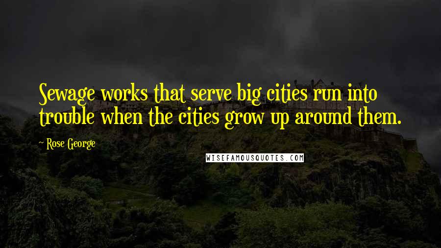 Rose George Quotes: Sewage works that serve big cities run into trouble when the cities grow up around them.