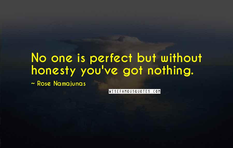 Rose Namajunas Quotes: No one is perfect but without honesty you've got nothing.