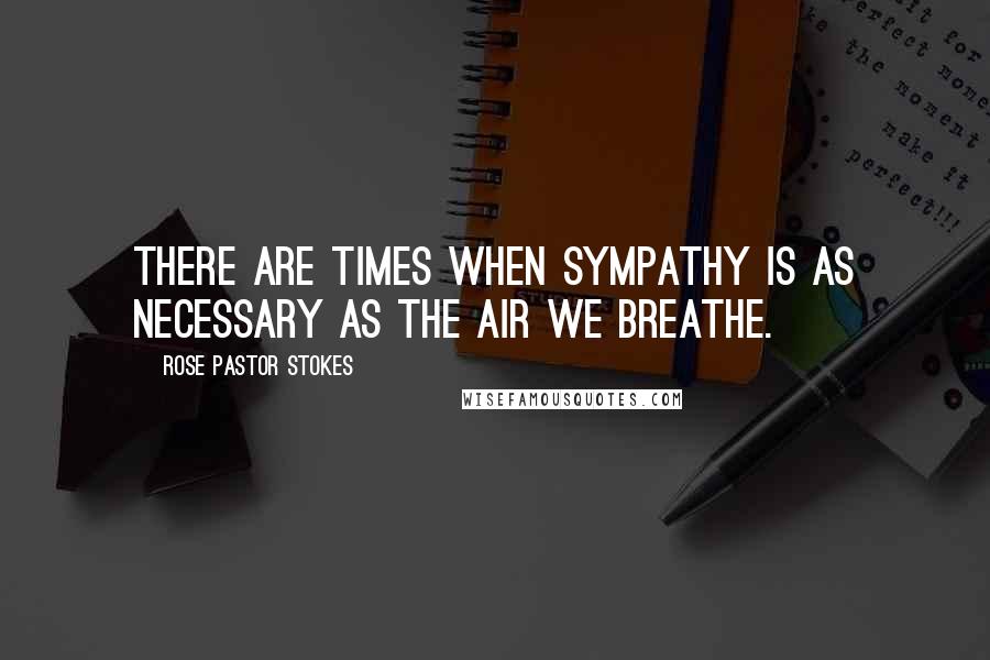 Rose Pastor Stokes Quotes: There are times when sympathy is as necessary as the air we breathe.