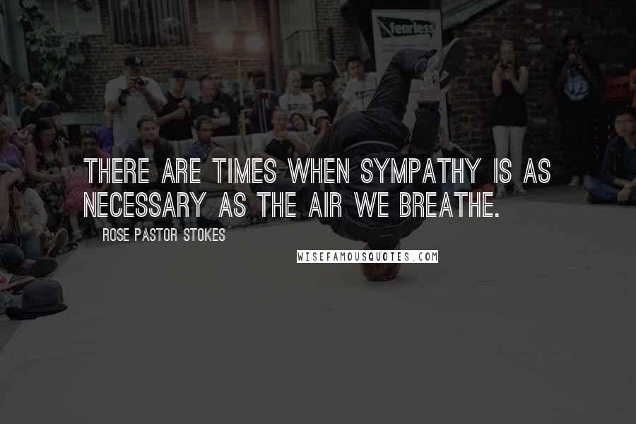 Rose Pastor Stokes Quotes: There are times when sympathy is as necessary as the air we breathe.