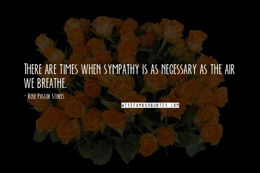 Rose Pastor Stokes Quotes: There are times when sympathy is as necessary as the air we breathe.