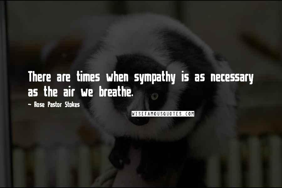 Rose Pastor Stokes Quotes: There are times when sympathy is as necessary as the air we breathe.