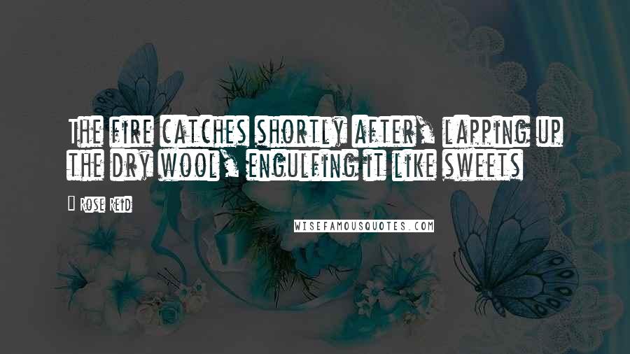 Rose Reid Quotes: The fire catches shortly after, lapping up the dry wool, engulfing it like sweets