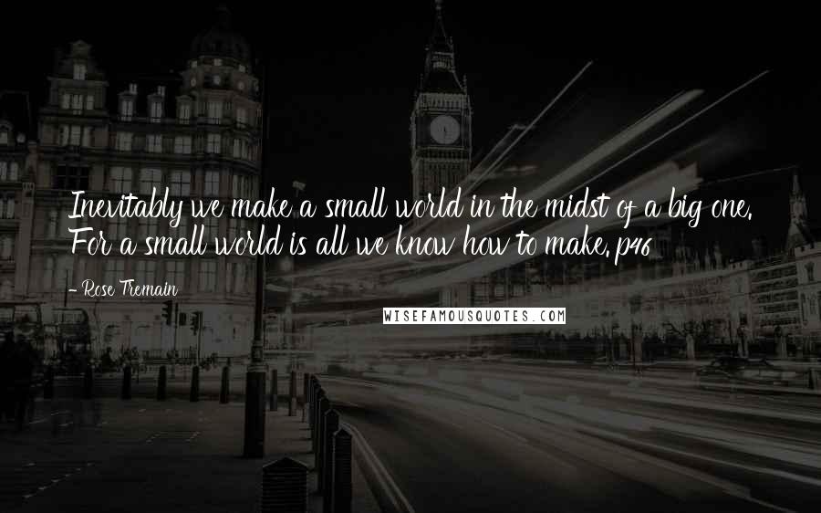 Rose Tremain Quotes: Inevitably we make a small world in the midst of a big one. For a small world is all we know how to make.'p46