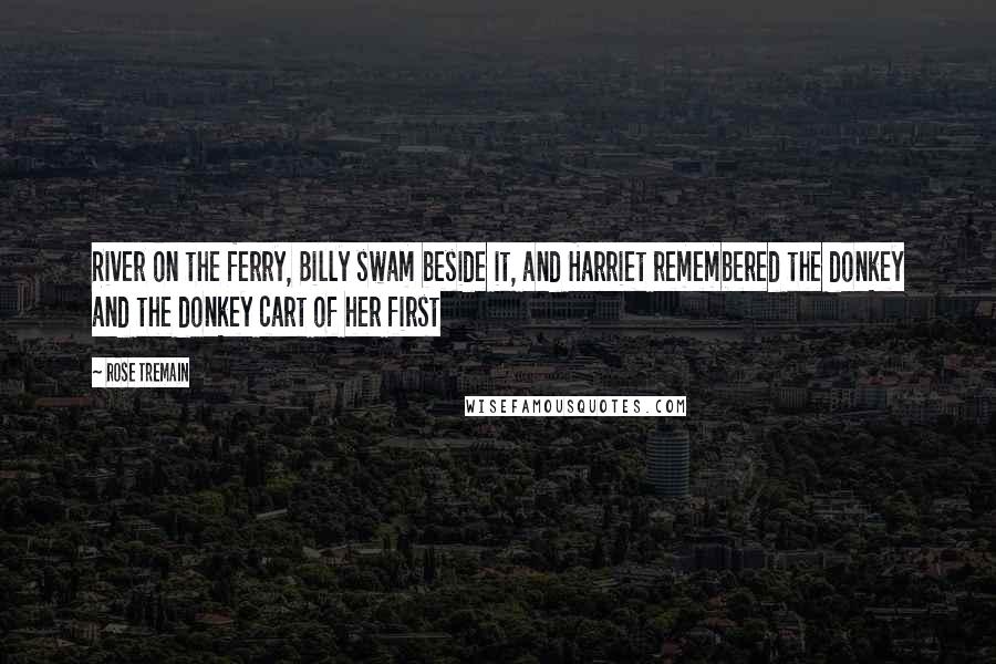 Rose Tremain Quotes: River on the ferry, Billy swam beside it, and Harriet remembered the donkey and the donkey cart of her first