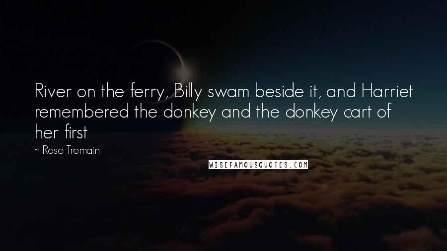 Rose Tremain Quotes: River on the ferry, Billy swam beside it, and Harriet remembered the donkey and the donkey cart of her first