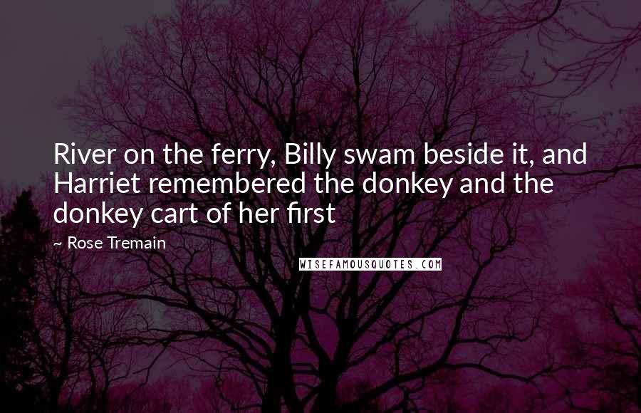 Rose Tremain Quotes: River on the ferry, Billy swam beside it, and Harriet remembered the donkey and the donkey cart of her first