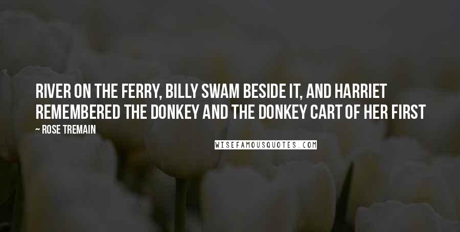 Rose Tremain Quotes: River on the ferry, Billy swam beside it, and Harriet remembered the donkey and the donkey cart of her first