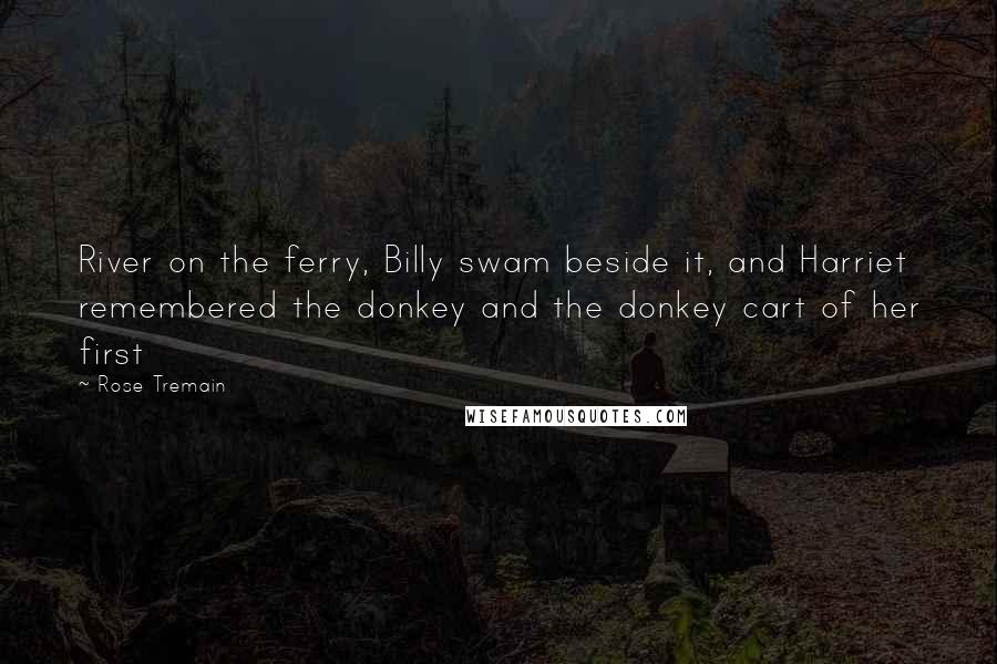 Rose Tremain Quotes: River on the ferry, Billy swam beside it, and Harriet remembered the donkey and the donkey cart of her first