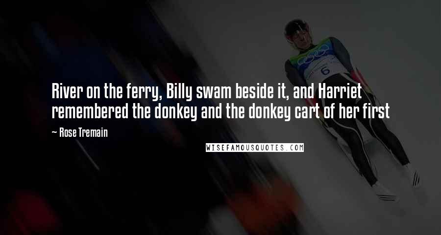 Rose Tremain Quotes: River on the ferry, Billy swam beside it, and Harriet remembered the donkey and the donkey cart of her first