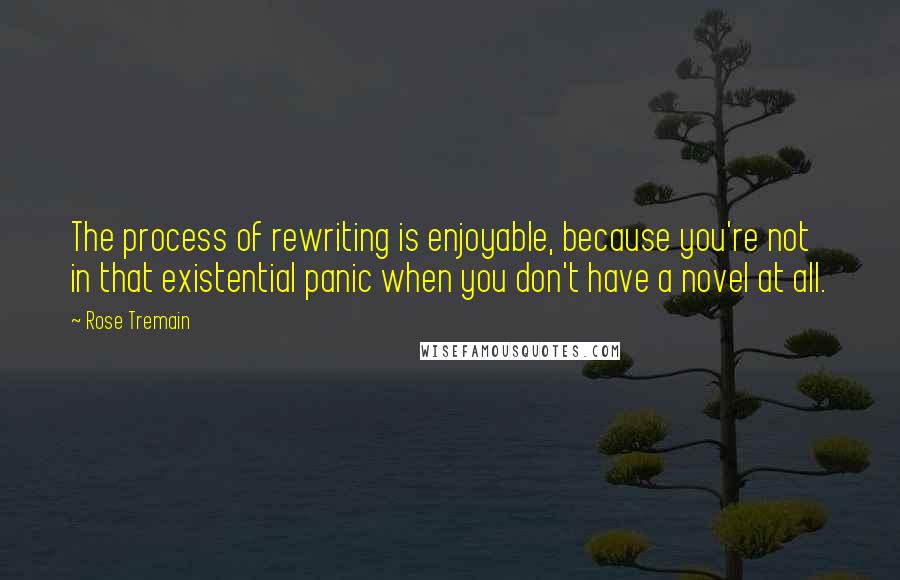 Rose Tremain Quotes: The process of rewriting is enjoyable, because you're not in that existential panic when you don't have a novel at all.