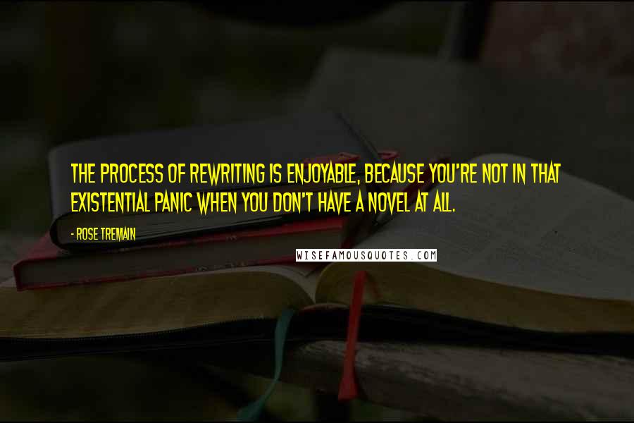 Rose Tremain Quotes: The process of rewriting is enjoyable, because you're not in that existential panic when you don't have a novel at all.