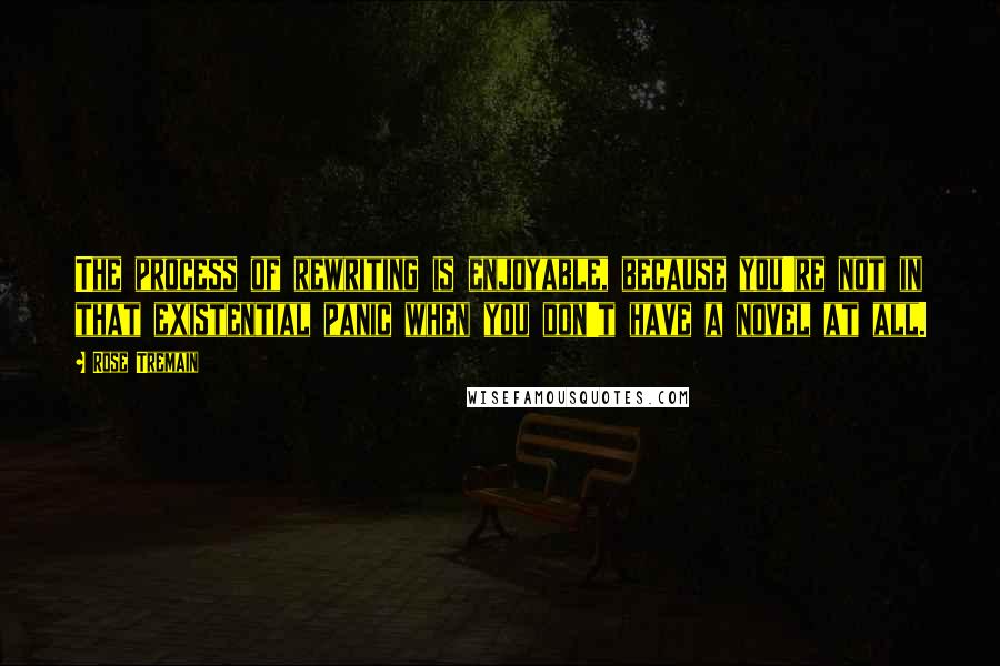 Rose Tremain Quotes: The process of rewriting is enjoyable, because you're not in that existential panic when you don't have a novel at all.