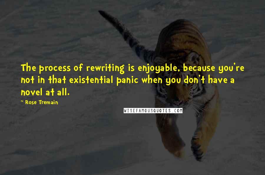 Rose Tremain Quotes: The process of rewriting is enjoyable, because you're not in that existential panic when you don't have a novel at all.