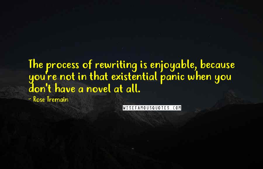 Rose Tremain Quotes: The process of rewriting is enjoyable, because you're not in that existential panic when you don't have a novel at all.