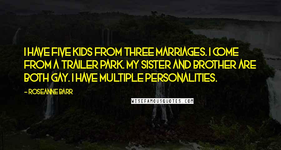 Roseanne Barr Quotes: I have five kids from three marriages. I come from a trailer park. My sister and brother are both gay. I have multiple personalities.