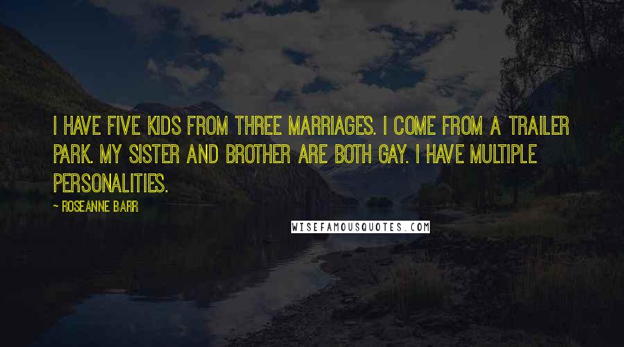 Roseanne Barr Quotes: I have five kids from three marriages. I come from a trailer park. My sister and brother are both gay. I have multiple personalities.