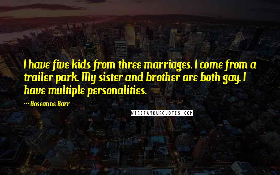 Roseanne Barr Quotes: I have five kids from three marriages. I come from a trailer park. My sister and brother are both gay. I have multiple personalities.