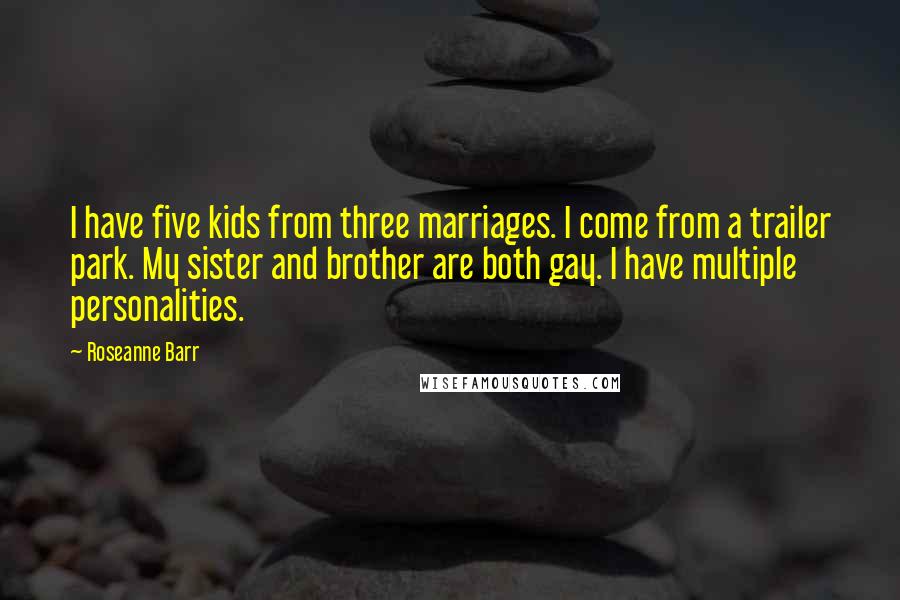 Roseanne Barr Quotes: I have five kids from three marriages. I come from a trailer park. My sister and brother are both gay. I have multiple personalities.