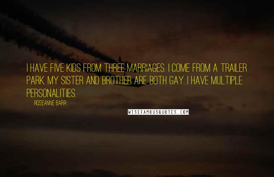 Roseanne Barr Quotes: I have five kids from three marriages. I come from a trailer park. My sister and brother are both gay. I have multiple personalities.