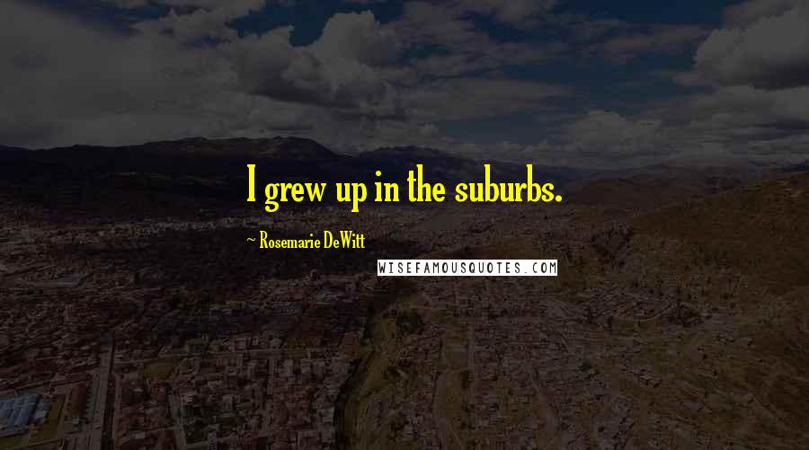 Rosemarie DeWitt Quotes: I grew up in the suburbs.
