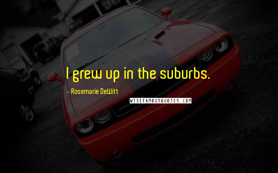 Rosemarie DeWitt Quotes: I grew up in the suburbs.