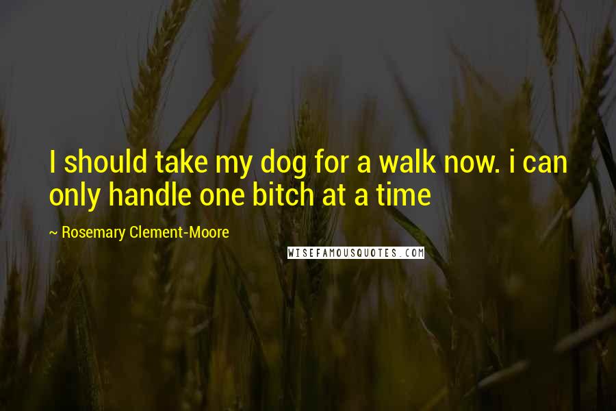Rosemary Clement-Moore Quotes: I should take my dog for a walk now. i can only handle one bitch at a time