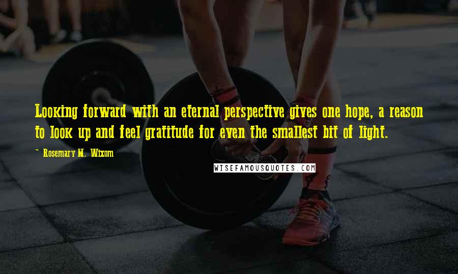 Rosemary M. Wixom Quotes: Looking forward with an eternal perspective gives one hope, a reason to look up and feel gratitude for even the smallest bit of light.