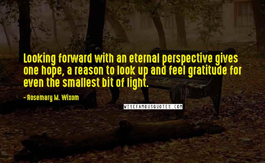 Rosemary M. Wixom Quotes: Looking forward with an eternal perspective gives one hope, a reason to look up and feel gratitude for even the smallest bit of light.