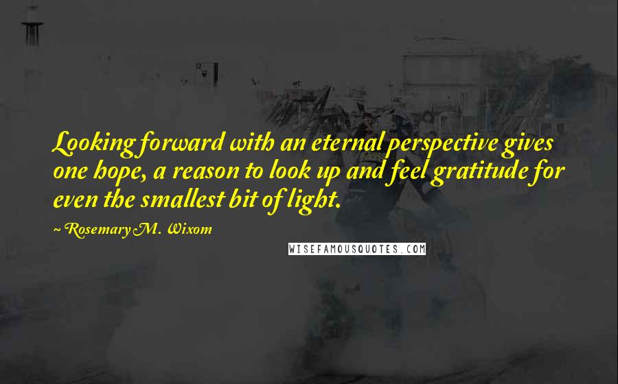 Rosemary M. Wixom Quotes: Looking forward with an eternal perspective gives one hope, a reason to look up and feel gratitude for even the smallest bit of light.