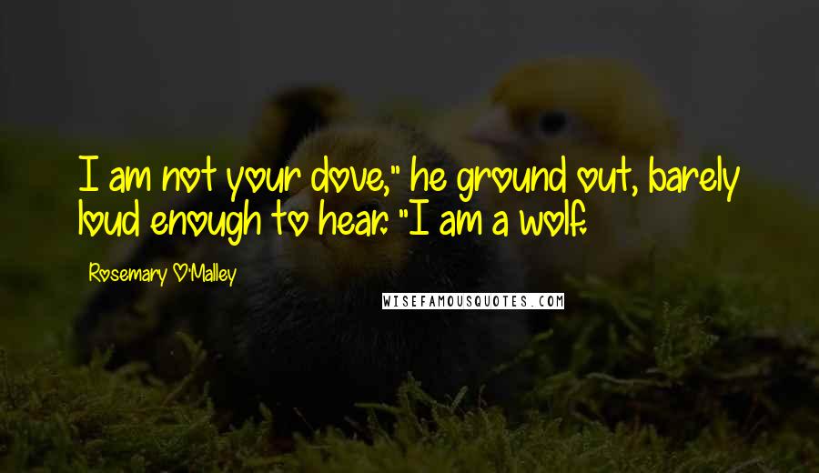 Rosemary O'Malley Quotes: I am not your dove," he ground out, barely loud enough to hear. "I am a wolf.