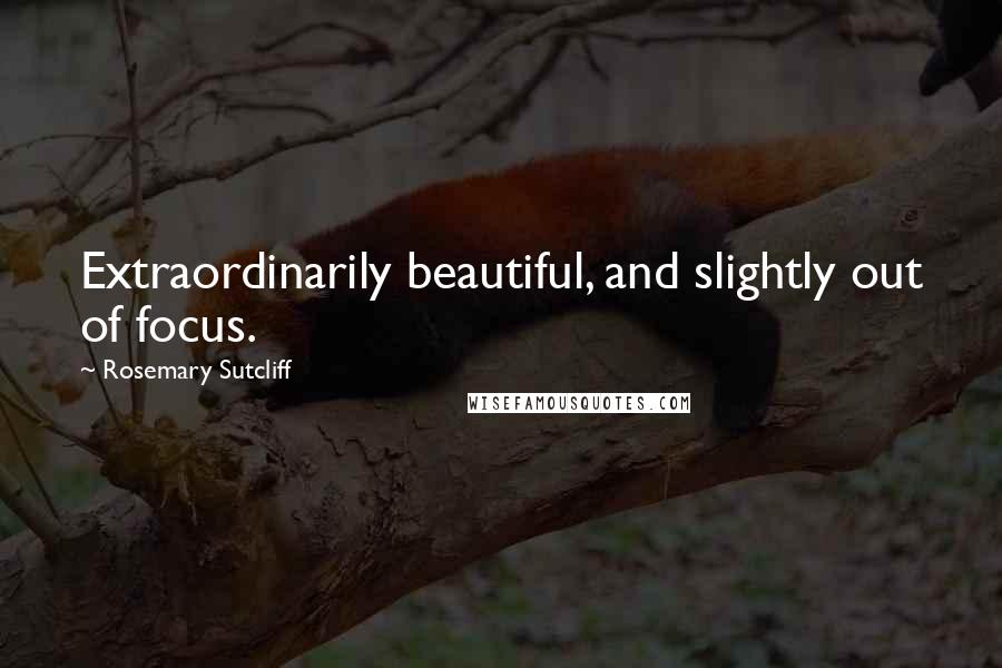 Rosemary Sutcliff Quotes: Extraordinarily beautiful, and slightly out of focus.