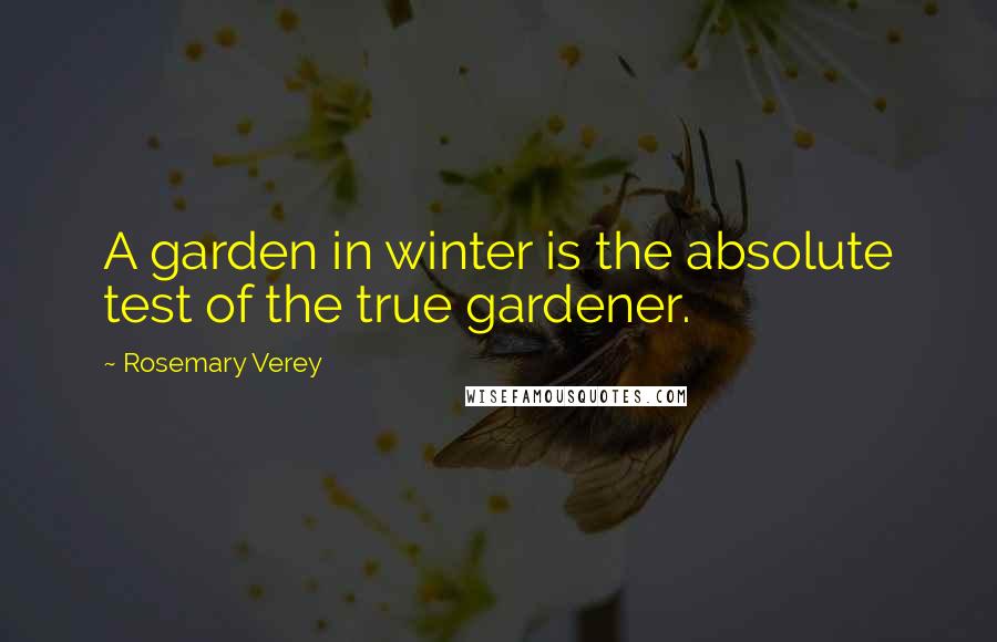 Rosemary Verey Quotes: A garden in winter is the absolute test of the true gardener.