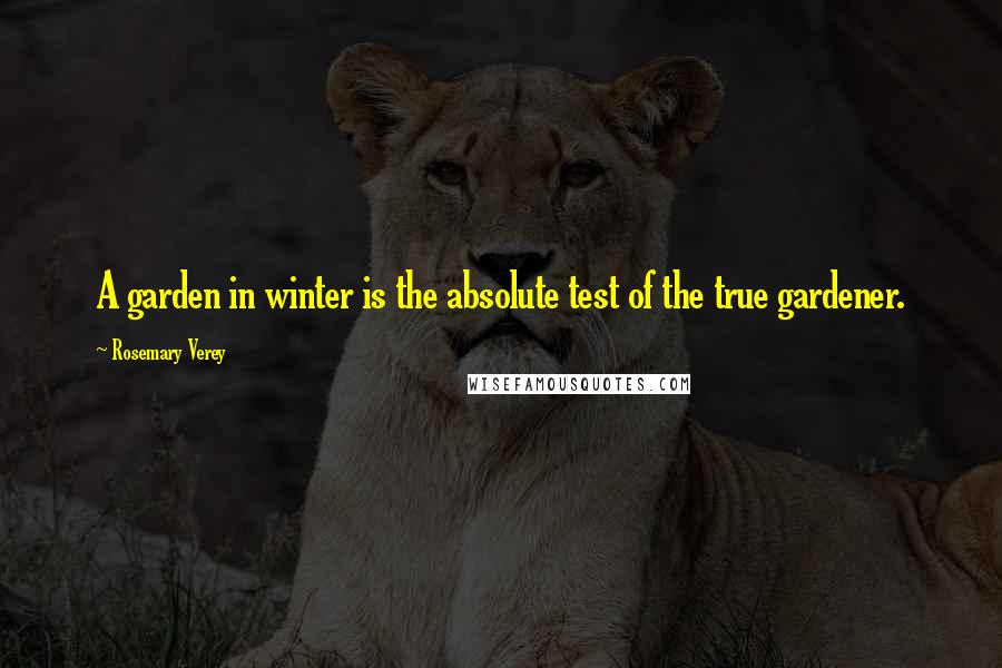 Rosemary Verey Quotes: A garden in winter is the absolute test of the true gardener.
