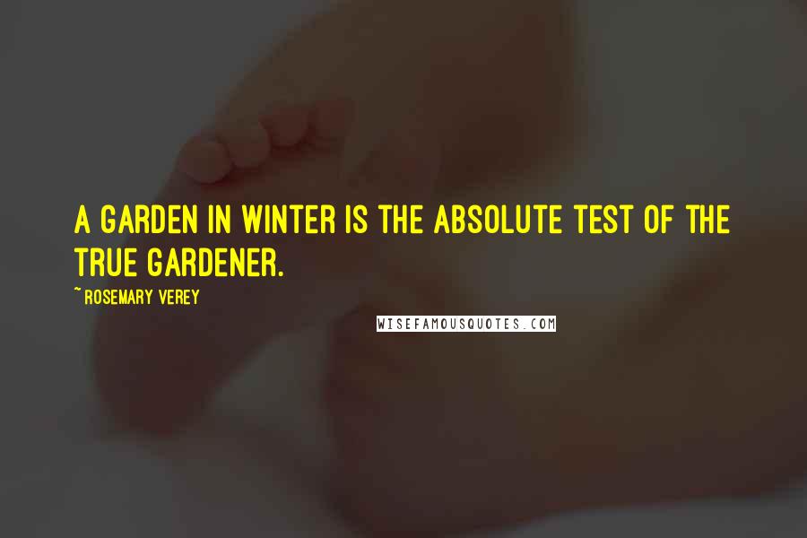 Rosemary Verey Quotes: A garden in winter is the absolute test of the true gardener.