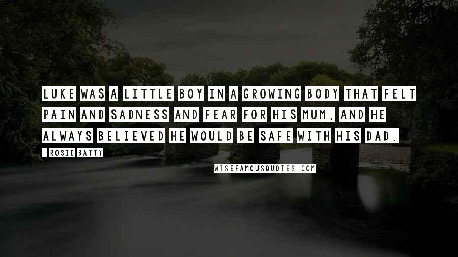 Rosie Batty Quotes: Luke was a little boy in a growing body that felt pain and sadness and fear for his mum, and he always believed he would be safe with his dad.