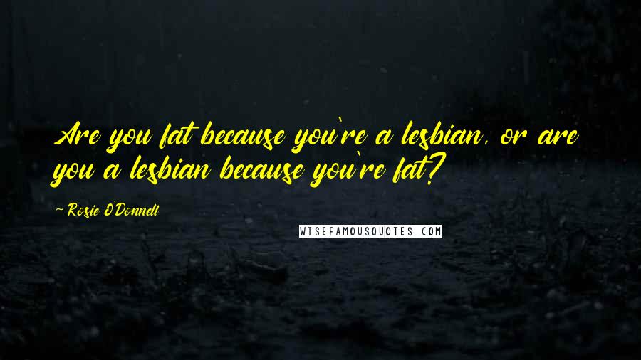 Rosie O'Donnell Quotes: Are you fat because you're a lesbian, or are you a lesbian because you're fat?