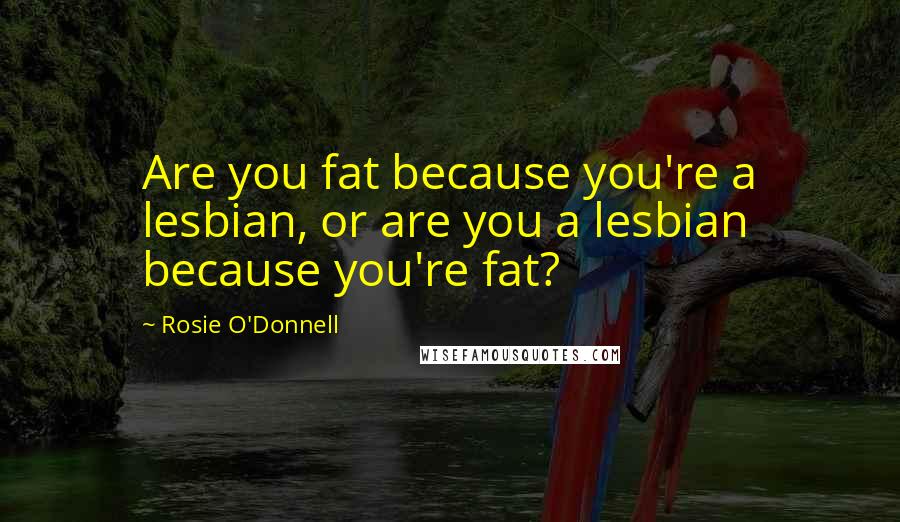 Rosie O'Donnell Quotes: Are you fat because you're a lesbian, or are you a lesbian because you're fat?