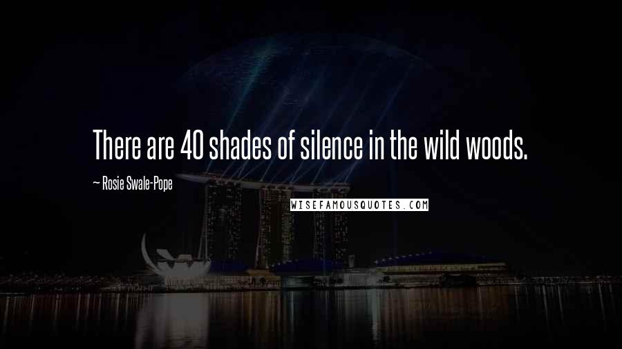 Rosie Swale-Pope Quotes: There are 40 shades of silence in the wild woods.