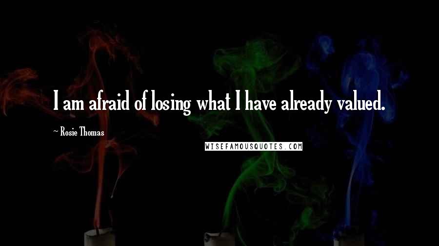 Rosie Thomas Quotes: I am afraid of losing what I have already valued.