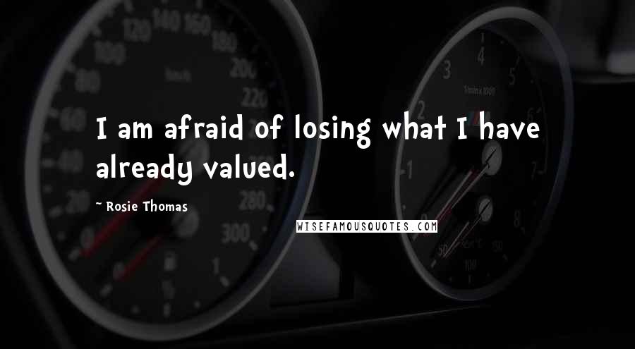 Rosie Thomas Quotes: I am afraid of losing what I have already valued.