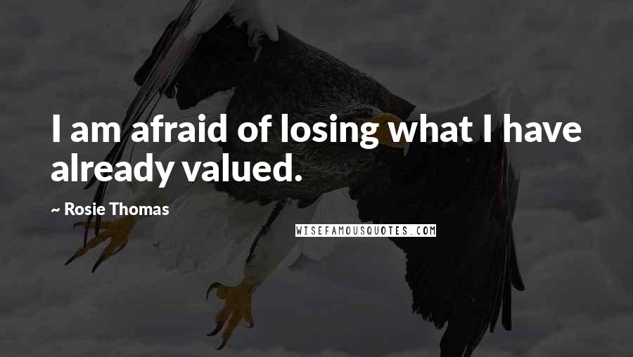 Rosie Thomas Quotes: I am afraid of losing what I have already valued.