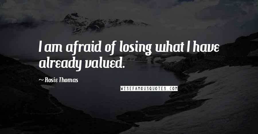 Rosie Thomas Quotes: I am afraid of losing what I have already valued.