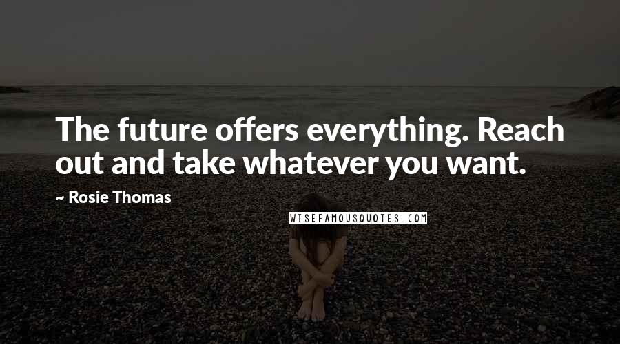 Rosie Thomas Quotes: The future offers everything. Reach out and take whatever you want.