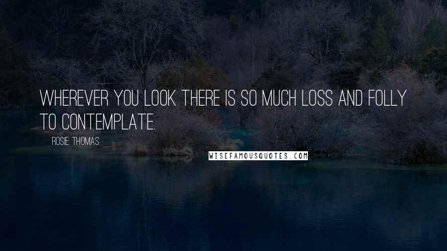 Rosie Thomas Quotes: Wherever you look there is so much loss and folly to contemplate.