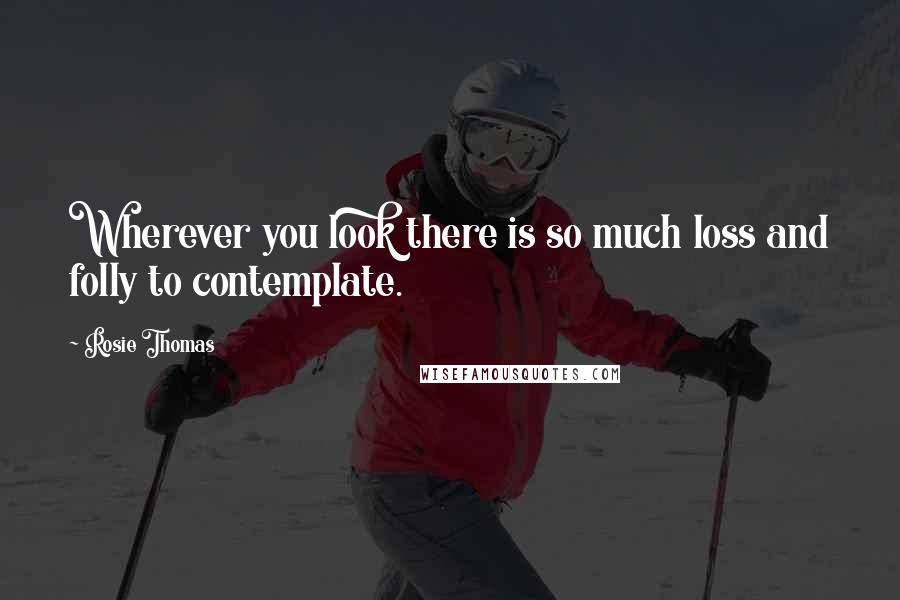 Rosie Thomas Quotes: Wherever you look there is so much loss and folly to contemplate.